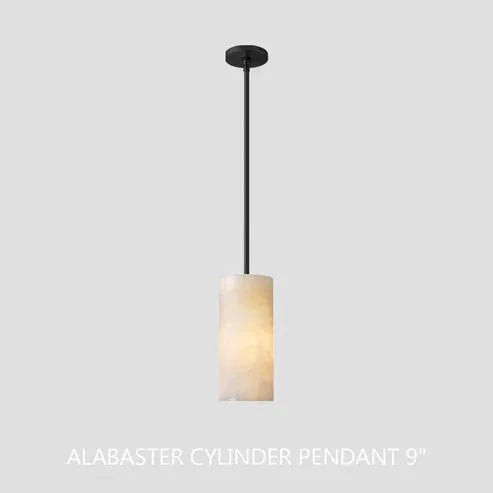 Hand-Carved Alabaster Cylinder Pendant - King Lamps