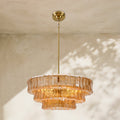 Amor 3-Tier Ghiaccio Glass Round Chandelier 24