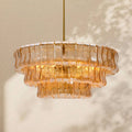 Amor 3-Tier Ghiaccio Glass Round Chandelier 24