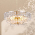 Amor 3-Tier Ghiaccio Glass Round Chandelier 24
