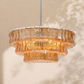 Amor 3-Tier Ghiaccio Glass Round Chandelier 24