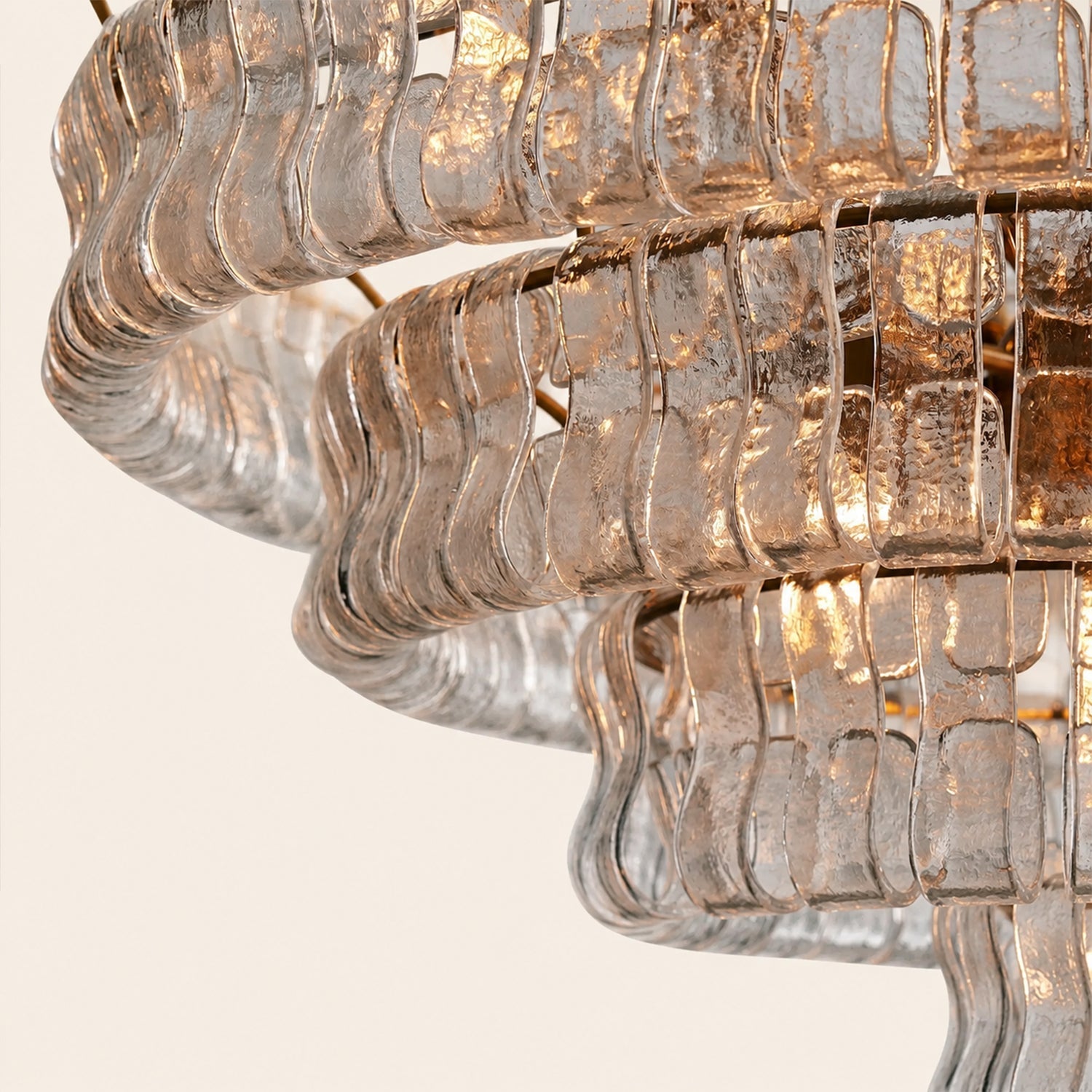 Amor 4-Tier Ghiaccio Glass Round Chandelier 36"