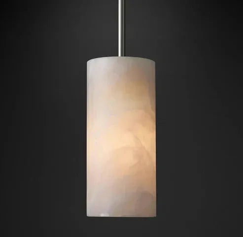 Hand-Carved Alabaster Cylinder Pendant - King Lamps