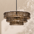 Amor 3-Tier Ghiaccio Glass Round Chandelier 24