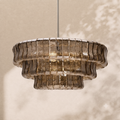 Amor 3-Tier Ghiaccio Glass Round Chandelier 24