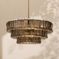 Amor 3-Tier Ghiaccio Glass Round Chandelier 24