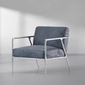 Vintage Forged Retro Silver Iron Frame Track Armchair - King Lamps