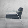Vintage Forged Retro Silver Iron Frame Track Armchair - King Lamps
