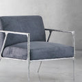 Vintage Forged Retro Silver Iron Frame Track Armchair - King Lamps