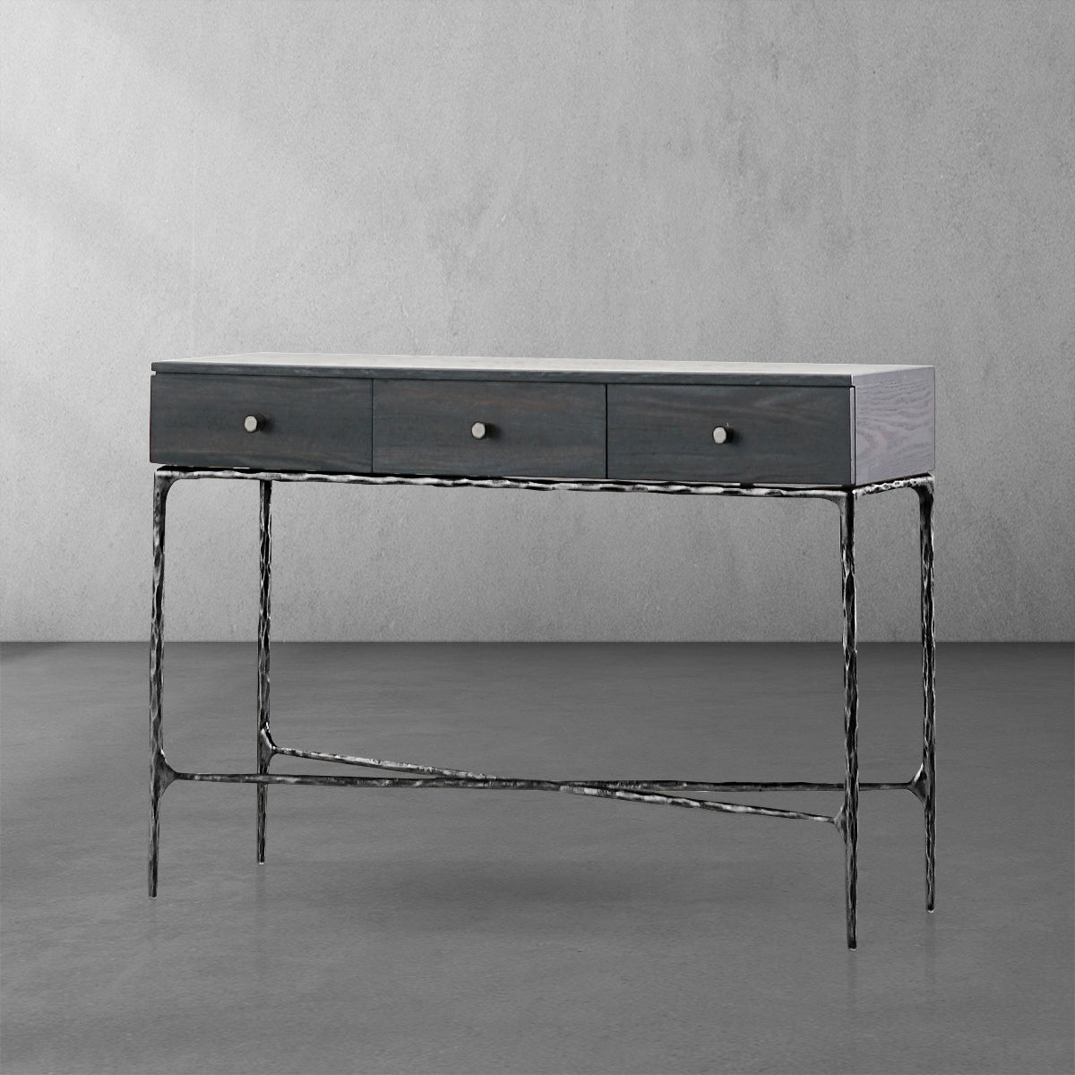 Vintage Forged 3 Drawer Desk - King Lamps