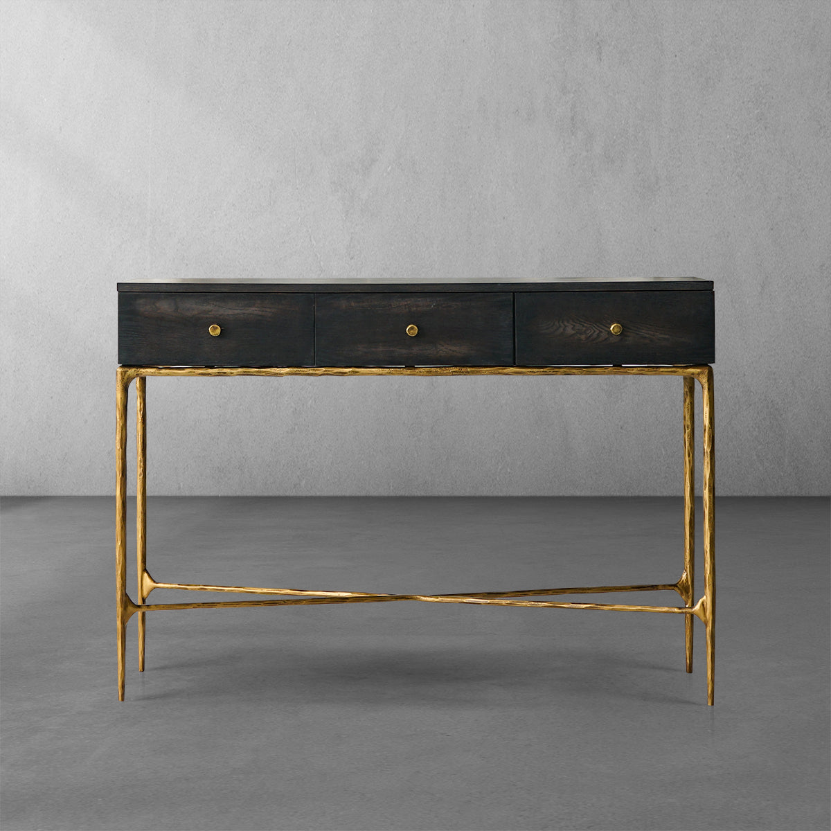 Vintage Forged 3 Drawer Desk - King Lamps