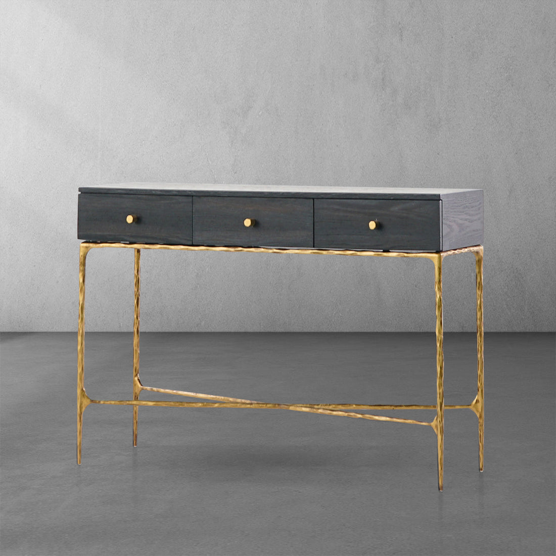Vintage Forged 3 Drawer Desk - King Lamps