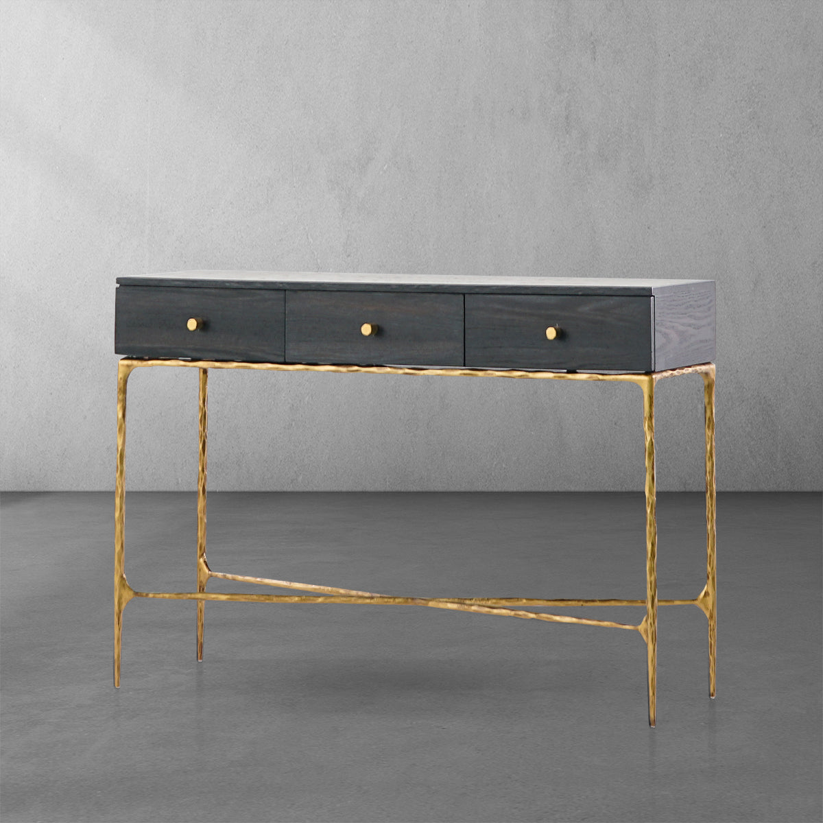 Vintage Forged 3 Drawer Desk - King Lamps