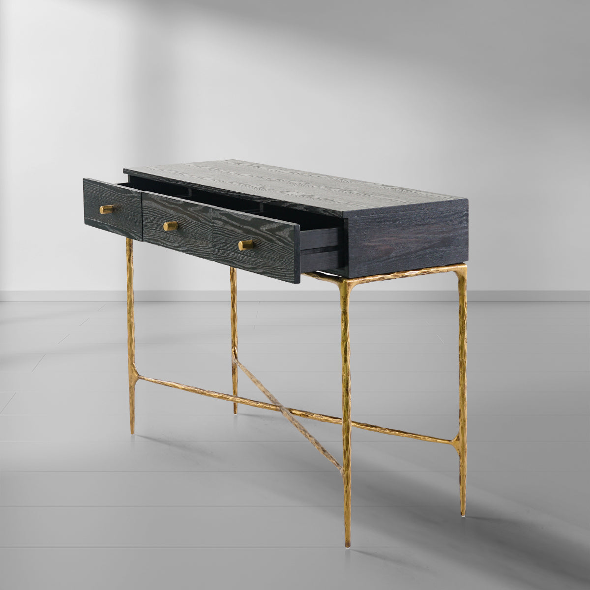 Vintage Forged 3 Drawer Desk - King Lamps