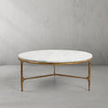 Vintage Forged Marble Round Coffee Table - King Lamps