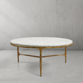Vintage Forged Marble Round Coffee Table - King Lamps