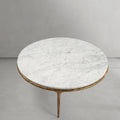Vintage Forged Marble Round Coffee Table - King Lamps