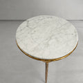 Thaddeus Forged Iron Marble Round Side Table 3 Table Leg 24