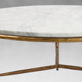 Vintage Forged Marble Round Coffee Table - King Lamps