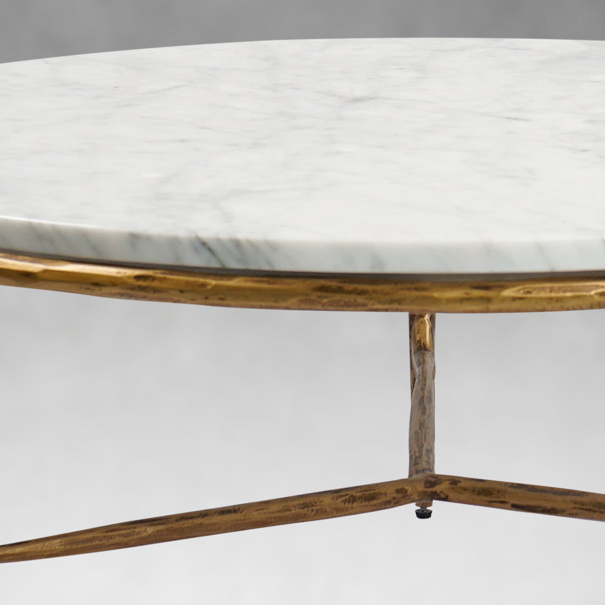 Vintage Forged Marble Round Coffee Table - King Lamps