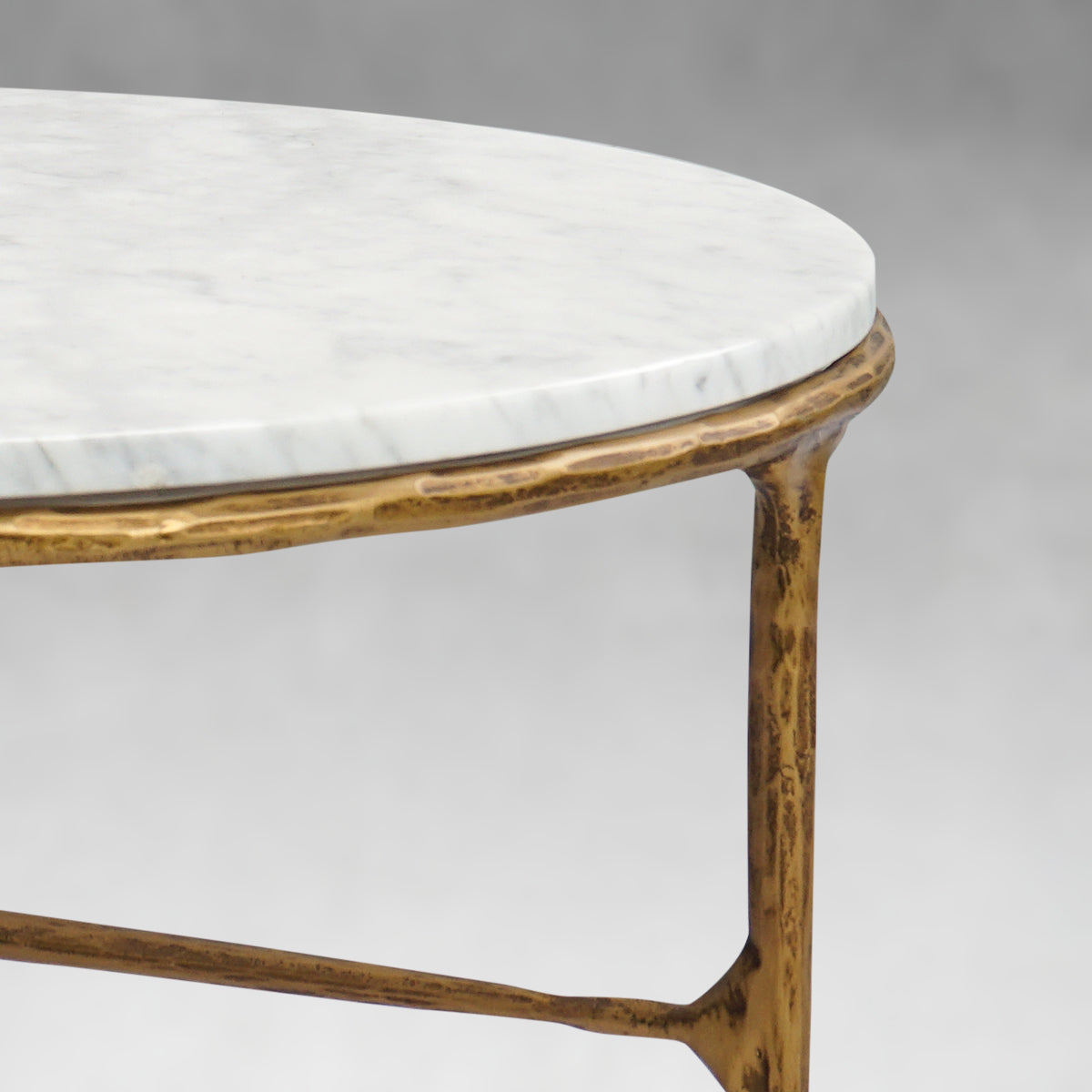 Vintage Forged Marble Round Coffee Table - King Lamps
