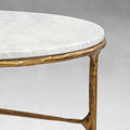Thaddeus Forged Iron Marble Round Coffee Table 3 Table Legs 35