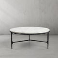 Vintage Forged Marble Round Coffee Table - King Lamps