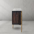 Vintage Forged Metal Frame Rattan Side Cabinet - King Lamps