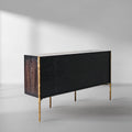 Vintage Forged Metal Frame Rattan Side Cabinet - King Lamps