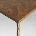 Thaddeus Forged Iron Metal Frame Elm Wood Console Table - King Lamps