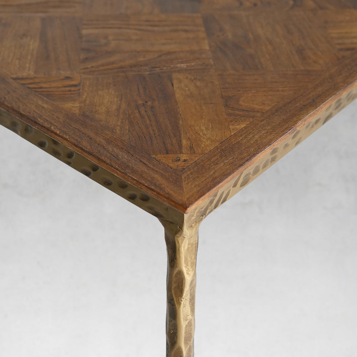 Thaddeus Forged Iron Metal Frame Elm Wood Console Table - King Lamps