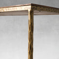 Thaddeus Forged Iron Metal Frame Elm Wood Console Table - King Lamps