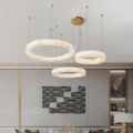 Aurora Alabaster Living Room Round Pendant Chandelier - King Lamps