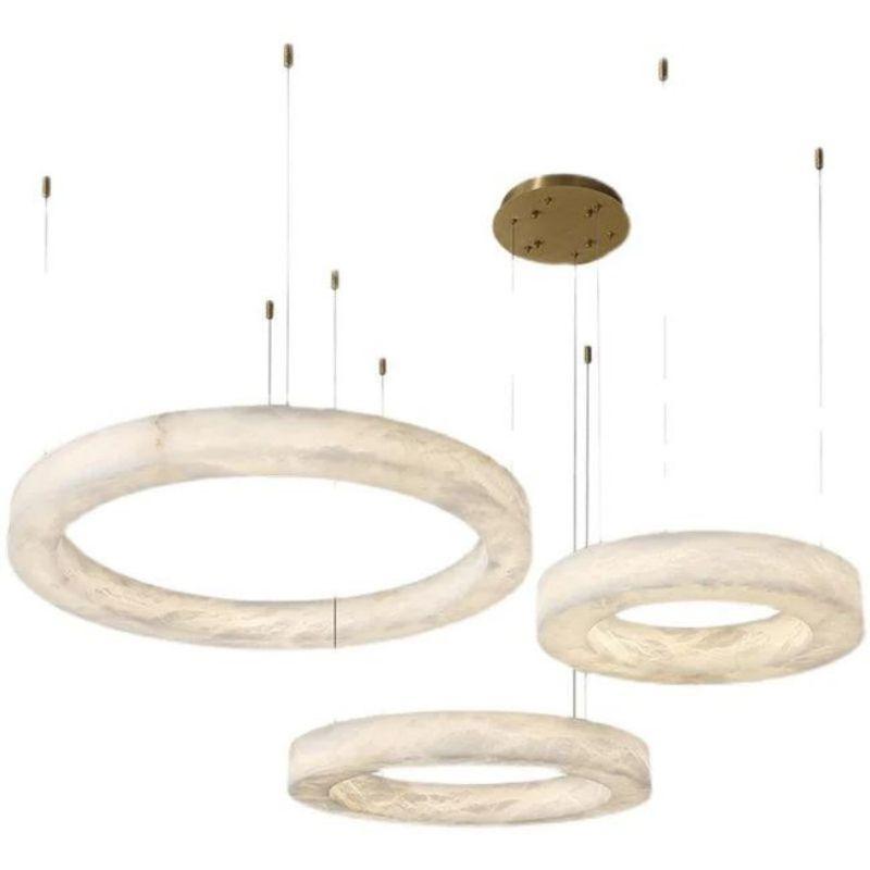 Aurora Alabaster Living Room Round Pendant Chandelier - King Lamps