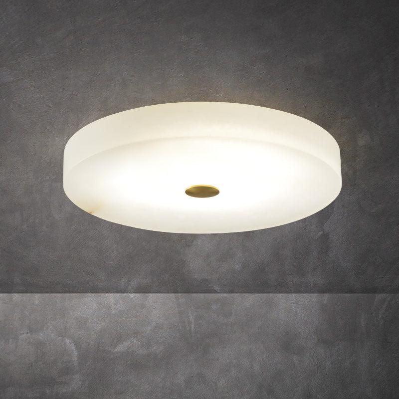 Alabaster Flush Mounted Round Led Chandelier - King Lamps