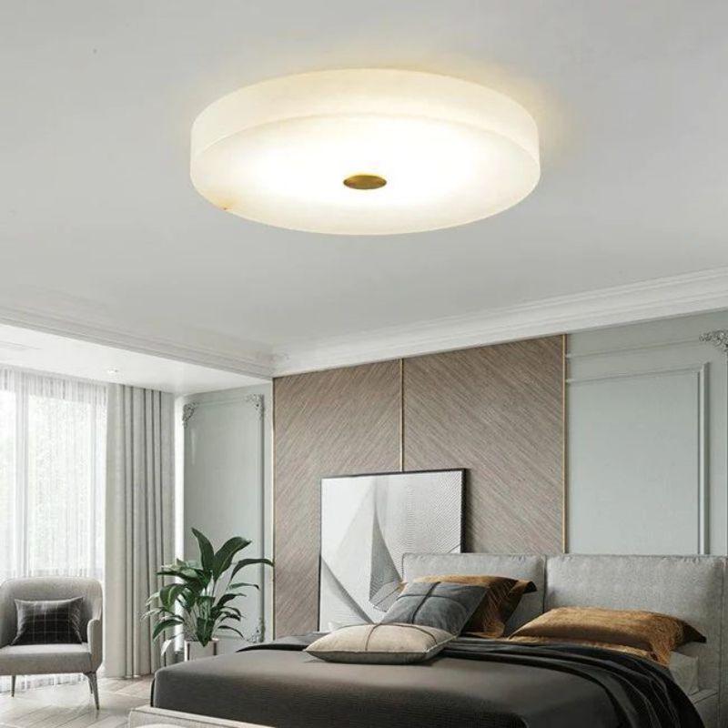 Alabaster Flush Mounted Round Led Chandelier - King Lamps