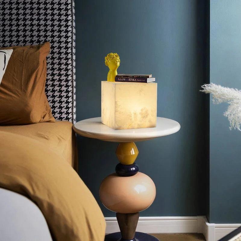 Alabaster Cubic Table Lamp - King Lamps