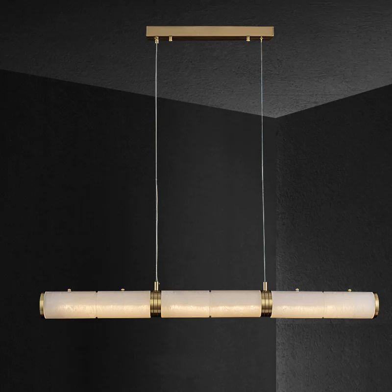 Alabaster Cylindrical Linear Chandelier - King Lamps