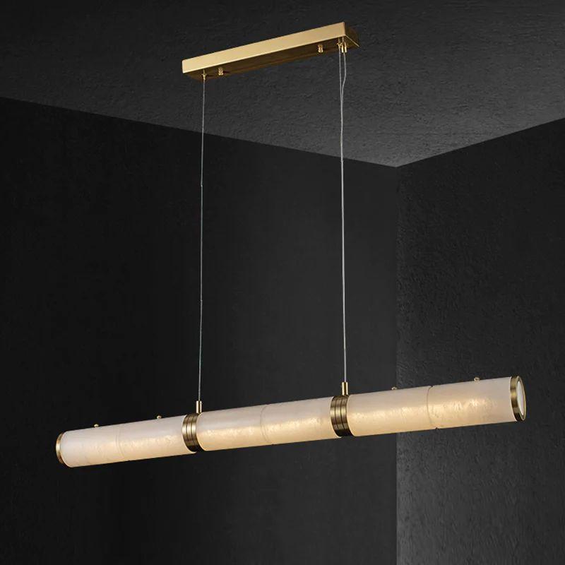 Alabaster Cylindrical Linear Chandelier - King Lamps