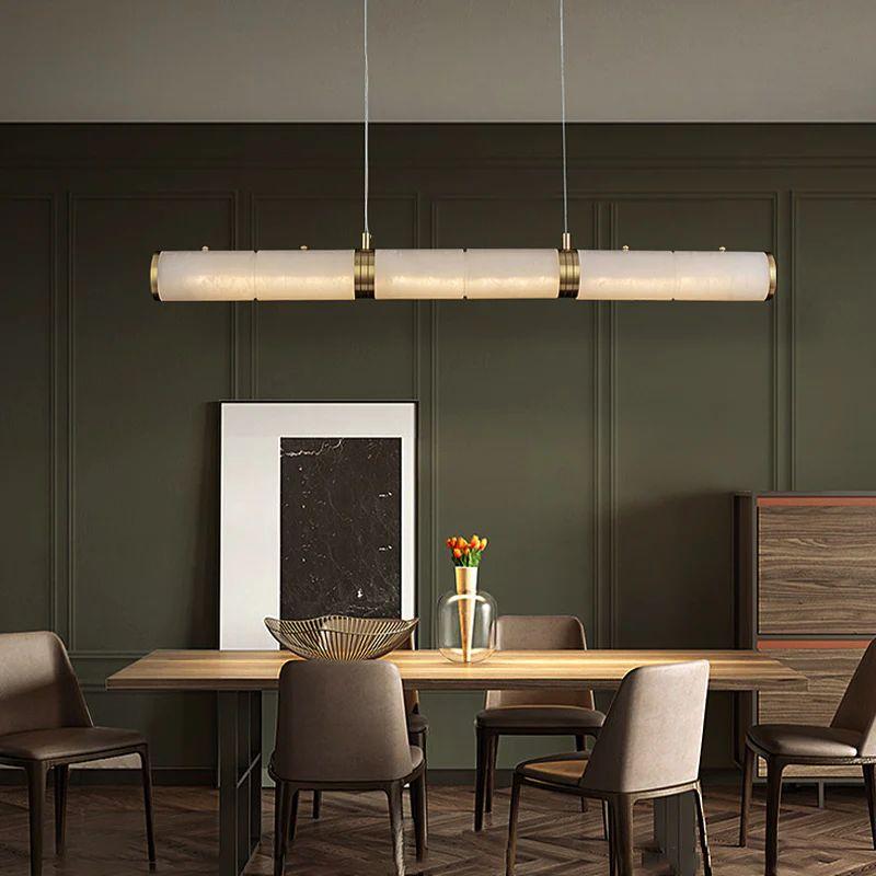Alabaster Cylindrical Linear Chandelier - King Lamps