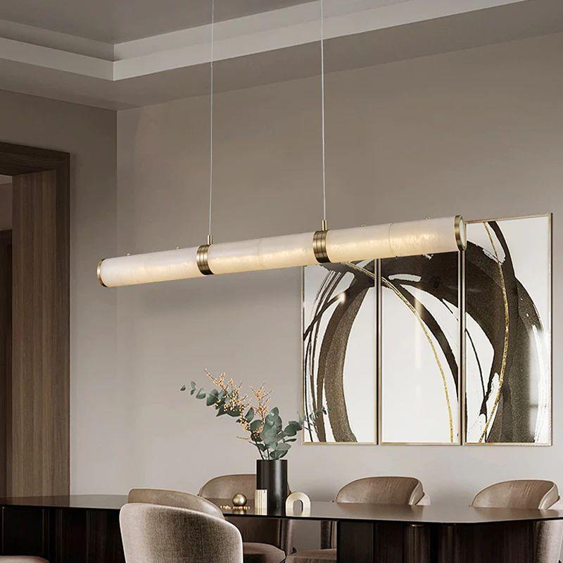 Alabaster Cylindrical Linear Chandelier - King Lamps