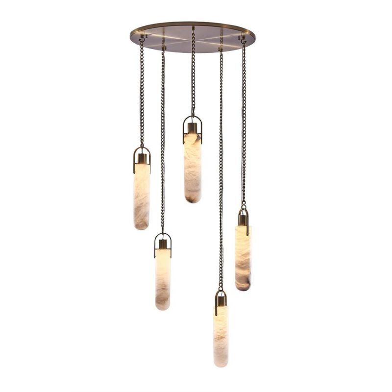 Bettina Multi Light Round Alabaster Pendant Lamp Fixture - King Lamps