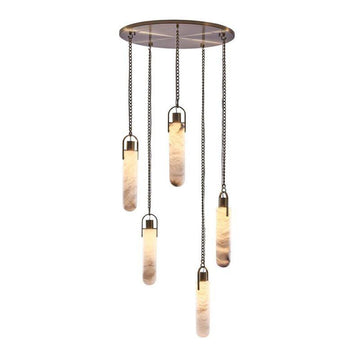 Bettina Multi Light Round Alabaster Pendant Lamp Fixture - King Lamps
