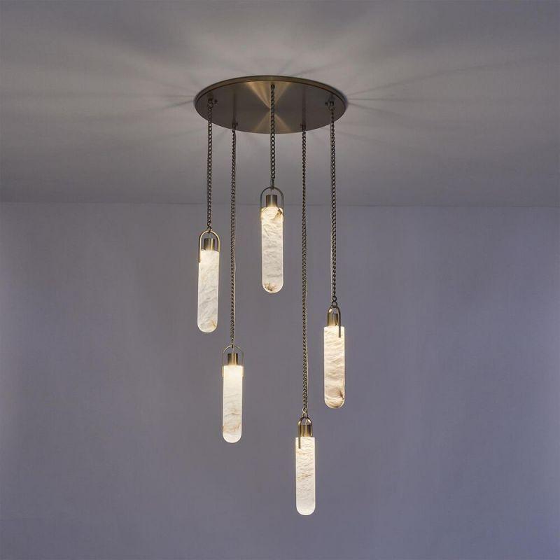 Bettina Multi Light Round Alabaster Pendant Lamp Fixture - King Lamps