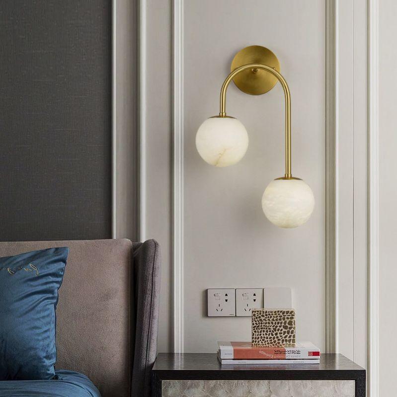 Alabaster Glo Modern Wall Sconce In Bedroom - King Lamps