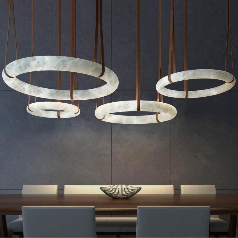 Glacera Alabaster Lorry Oslo Art Chandelier 8 Size