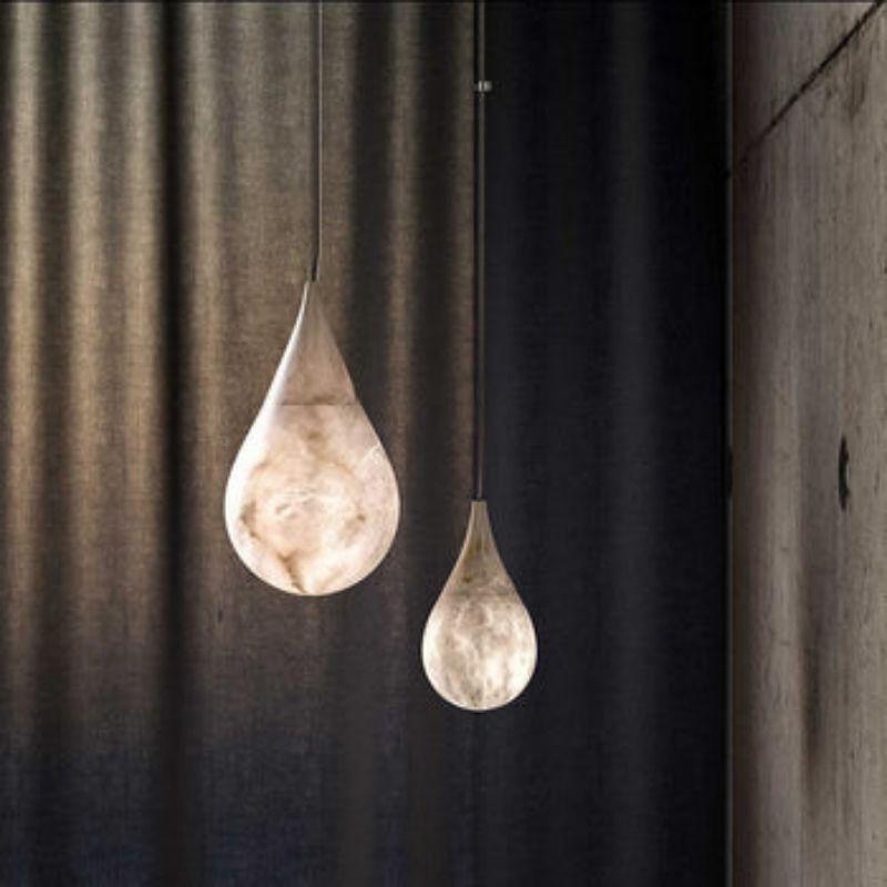 Alabaster Modern Teardrop Single Pendant Light - King Lamps
