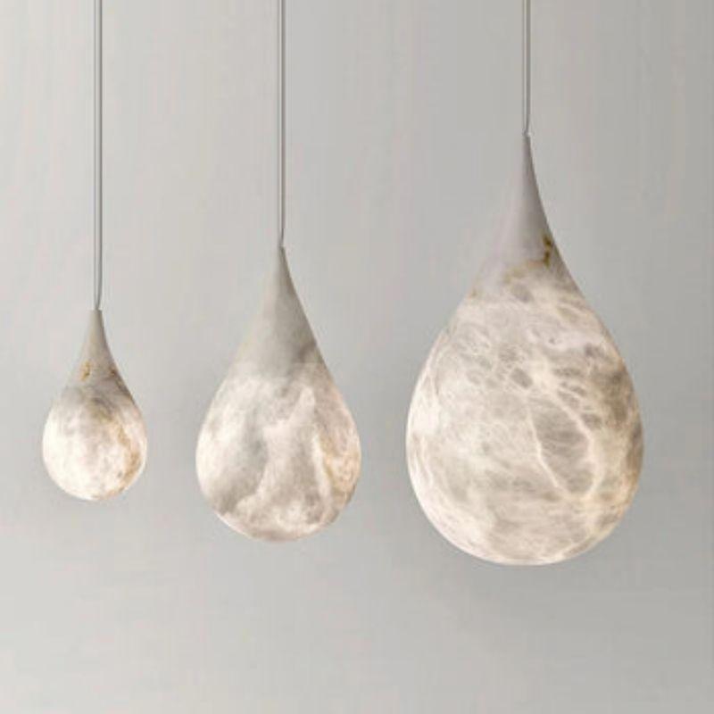 Alabaster Modern Teardrop Single Pendant Light - King Lamps