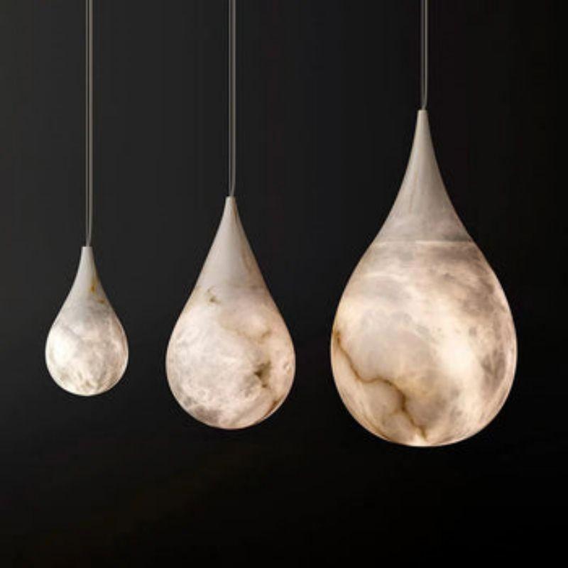 Alabaster Modern Teardrop Single Pendant Light - King Lamps
