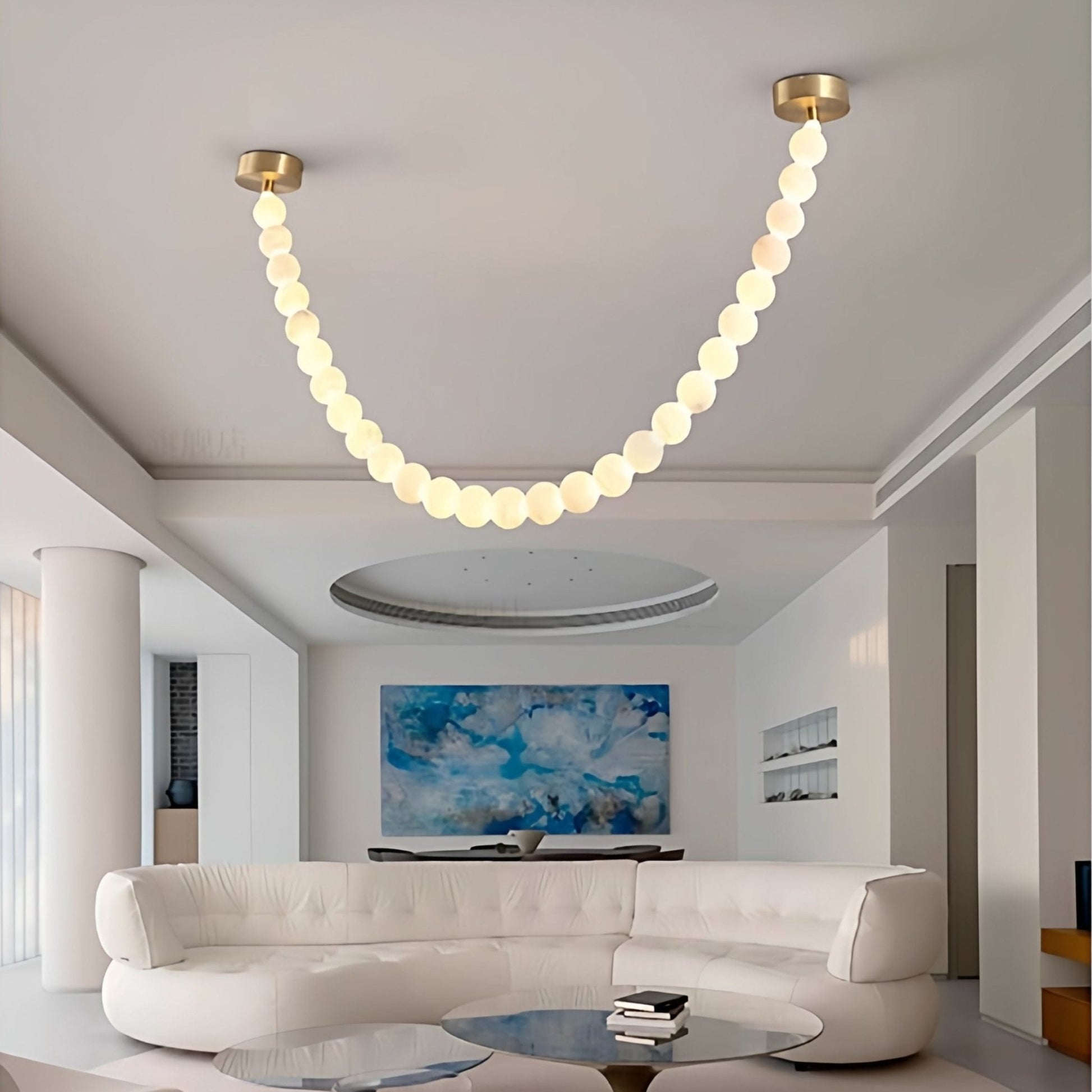 Alabaster Pearl Necklace Chandelier